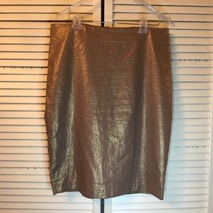 Vtg? Linen cotton gold metallic lined pencil skirt size 16 Spiegel